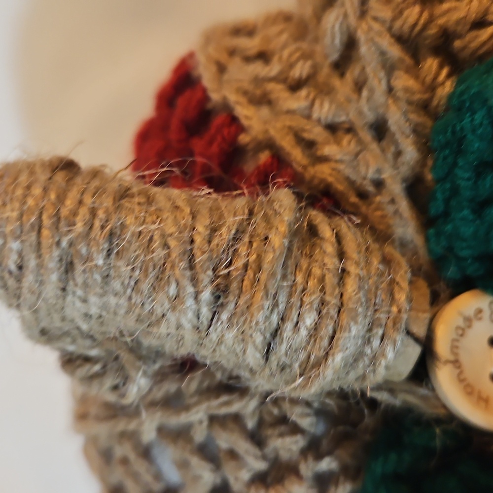Handmade Crochet Pumpkin Crochet Rustic Fall Decor with Jute Stem and Green leaf - Picture 8 of 17